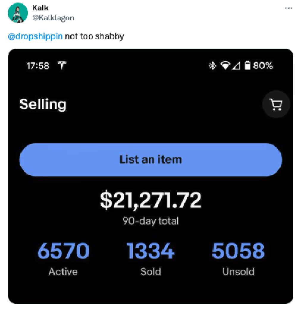 Customer dashboard showing $21,271.72