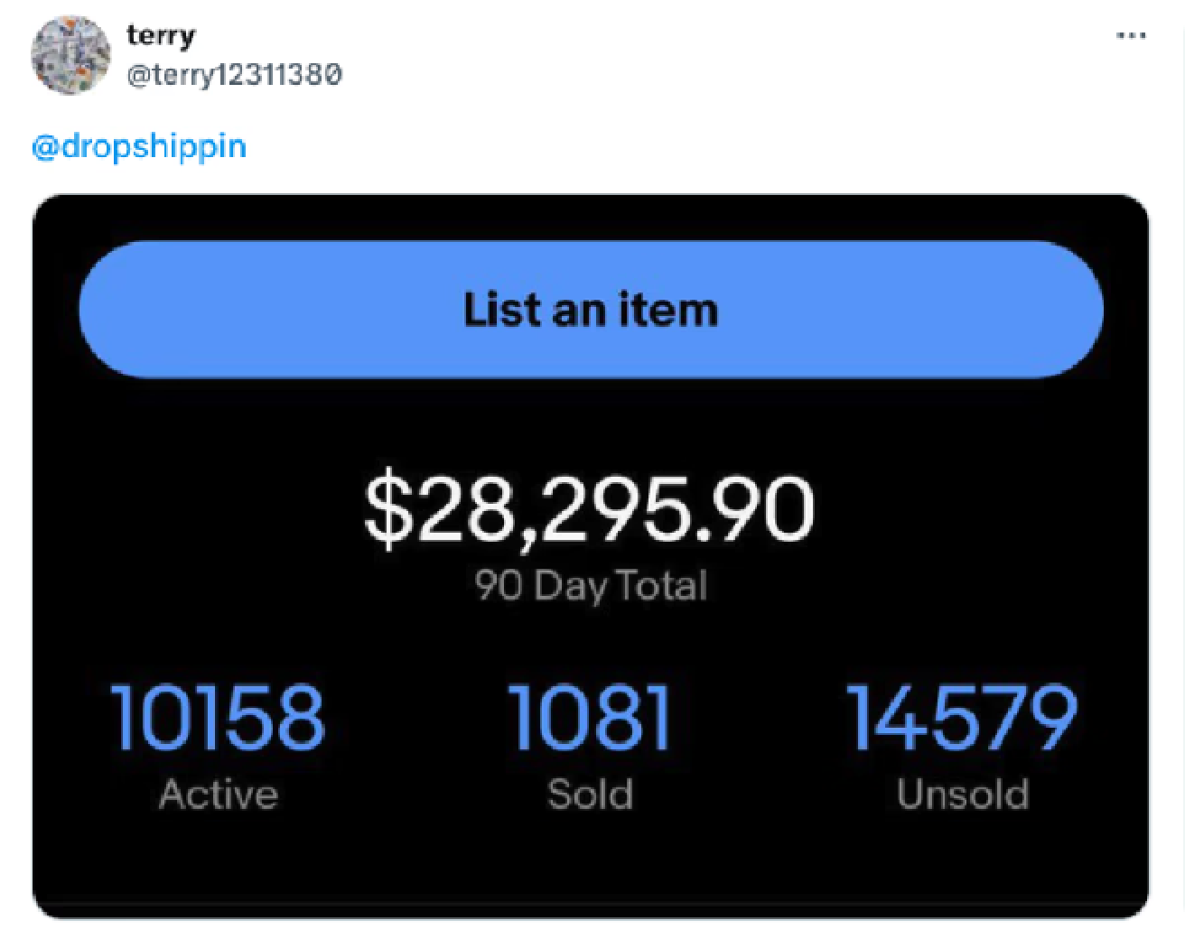 Customer dashboard showing $28,295.90